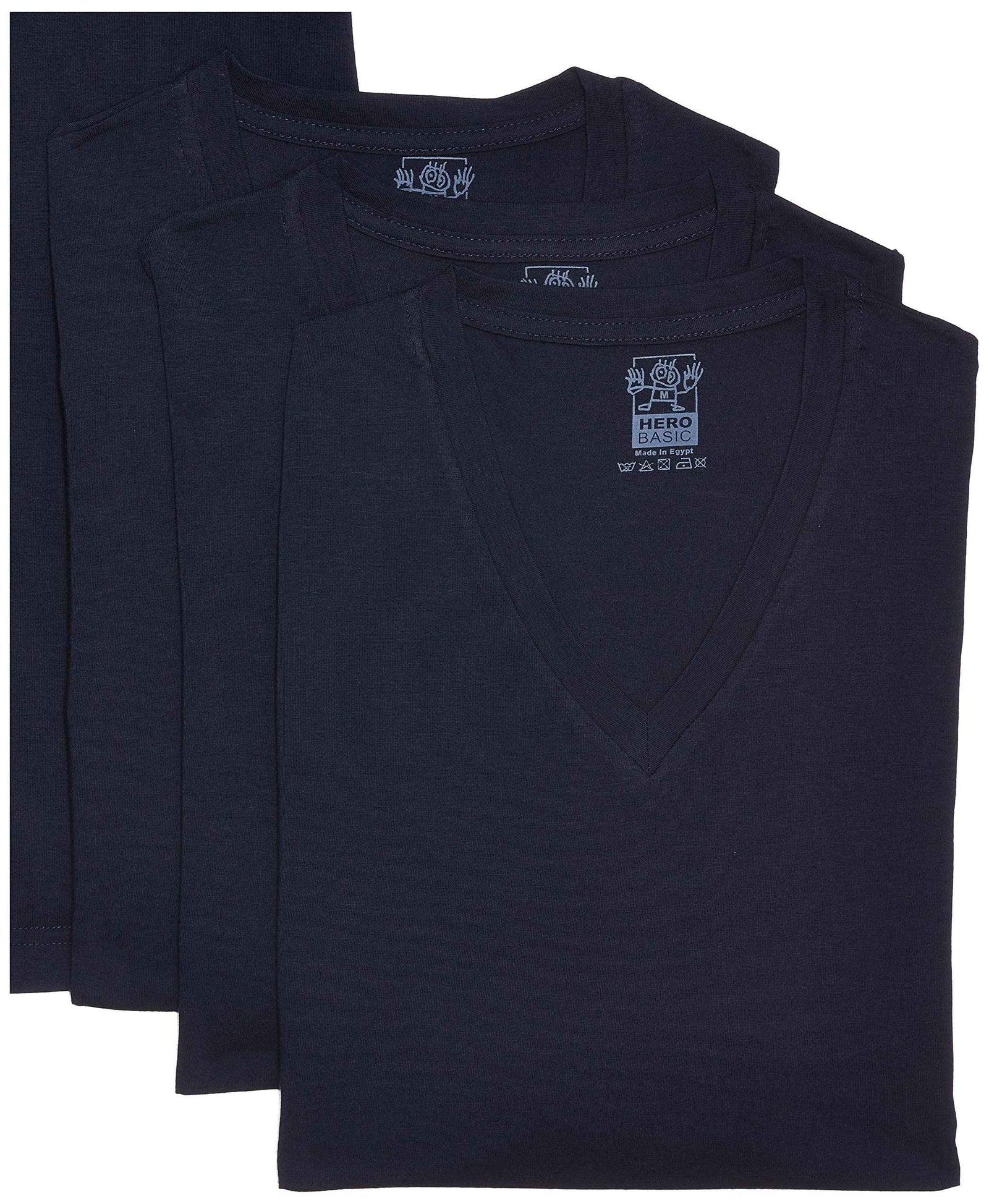 Hero Basic mens Set Of 4 - V Neck t-ShirtsPlus Free Boxer Underwear - Safqqa Egypt