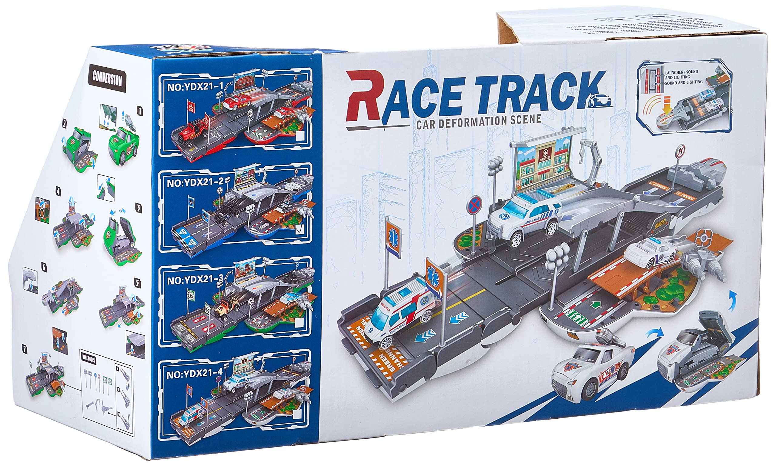 Police alloy light and music catapult battle track deformation car