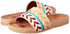 Deeda Faux-Leather Embroidery Detail Slide Slippers for Women - Yellow and Orange