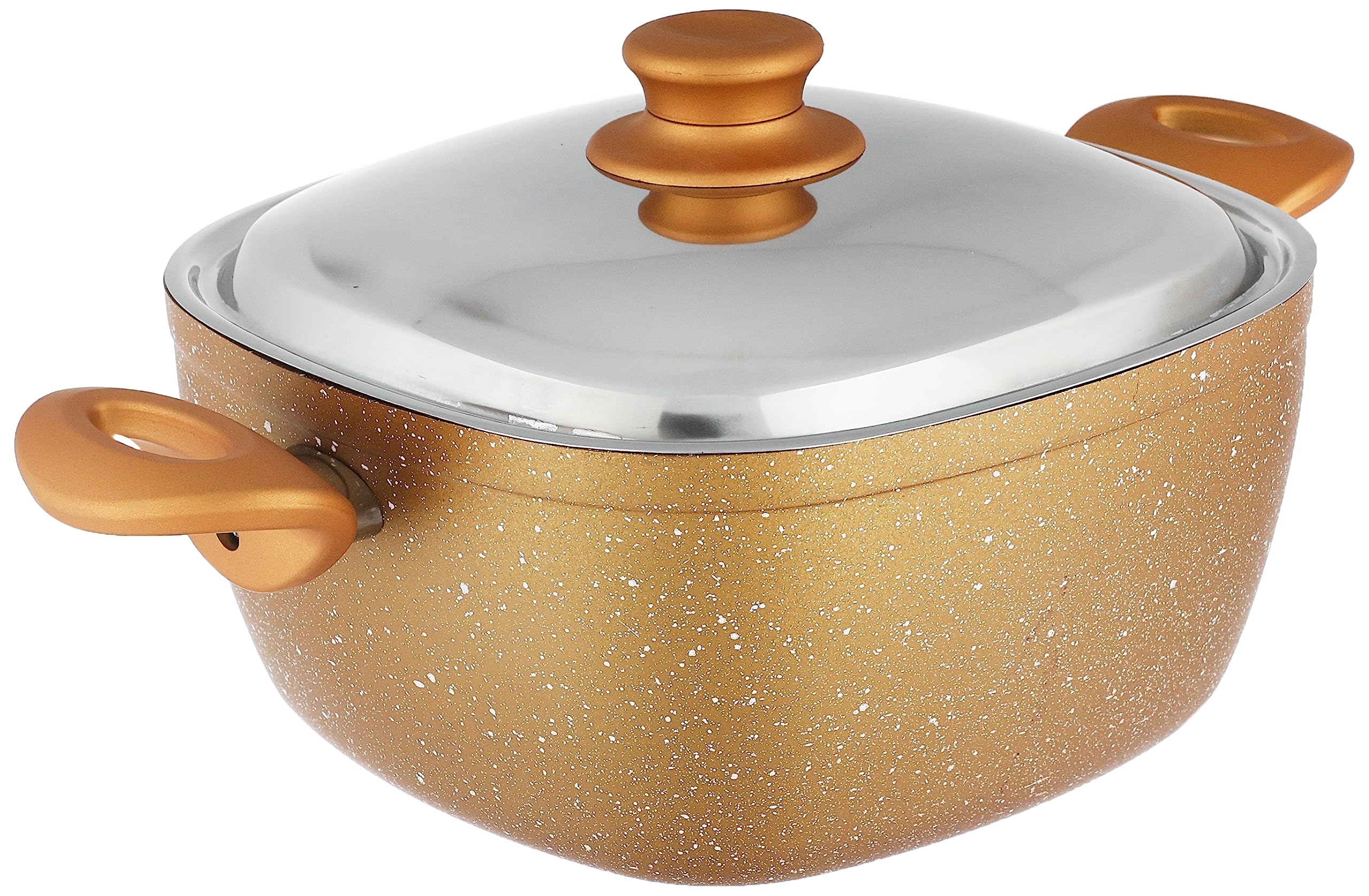 El Amal Elite Granite Squared Cooking Pot - 24 cm - Gold