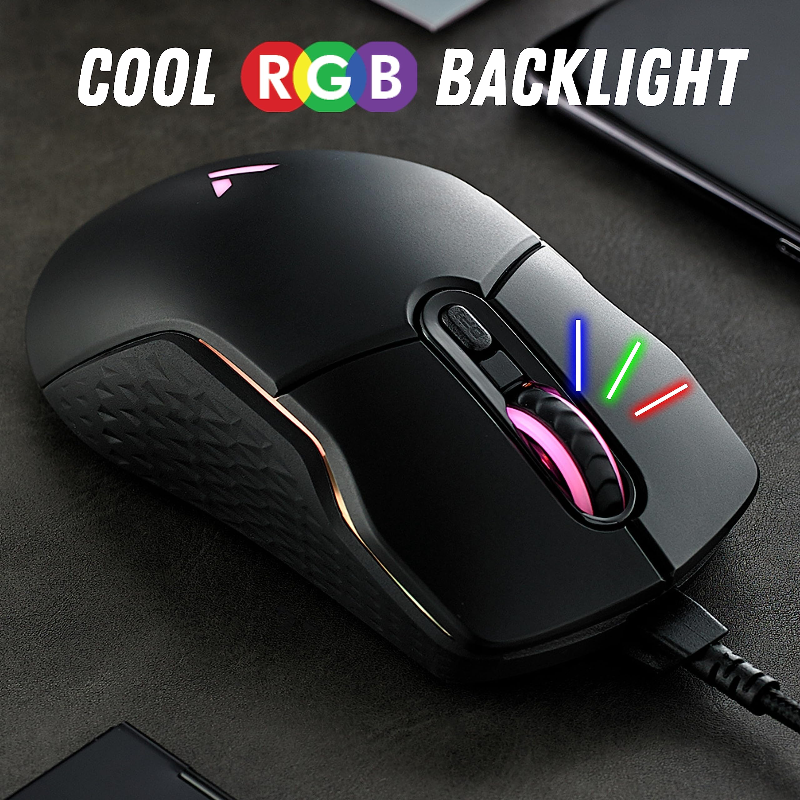 Rapoo VPRO VT200 IR RGB Wired Gaming Mouse Programmable Buttons 6200 DPI LED Multicolor Black