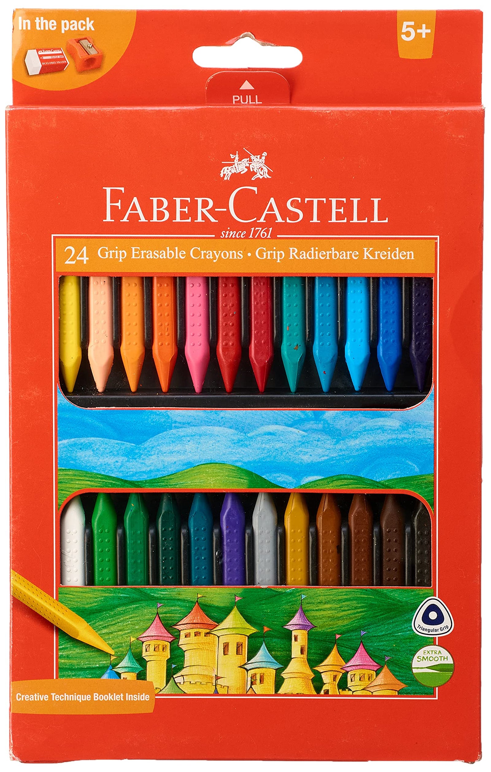 Faber-Castell Faber castell grip erasable triangular crayons - pack of 24