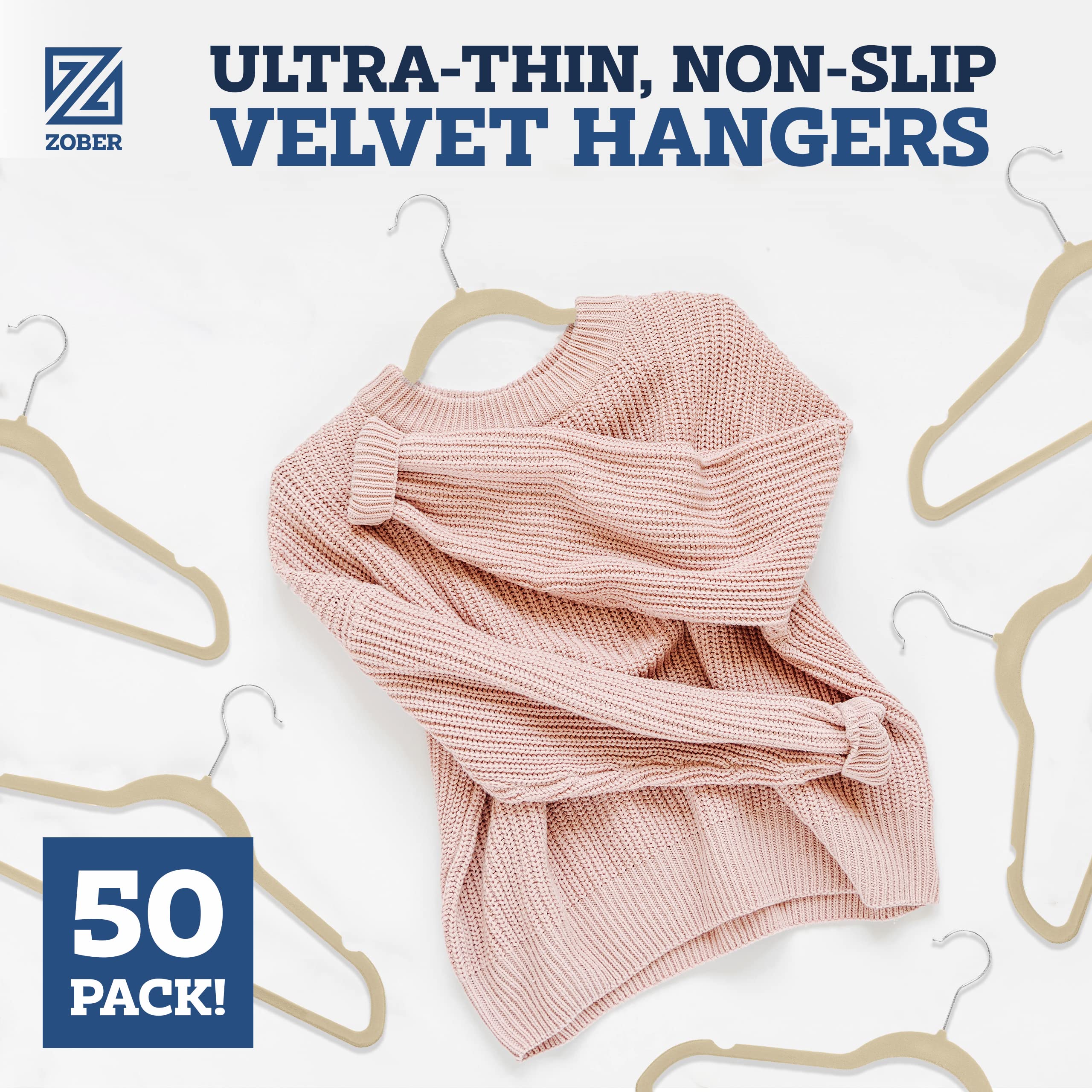 Zober Velvet Hangers 50 Pack – Coats, Pants & Dress Clothes