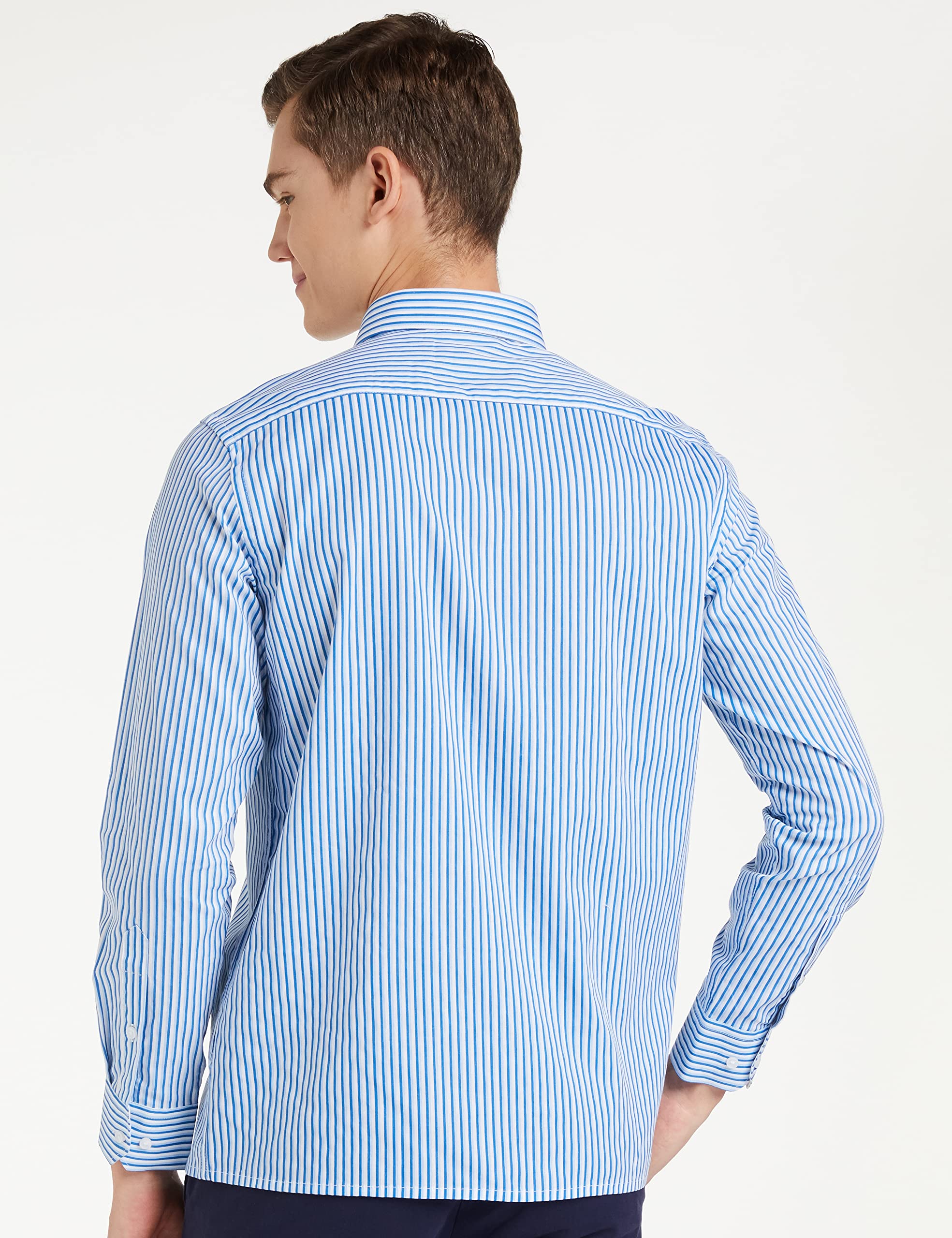 Diverse Men's Striped Regular Fit Cotton Formal Shirt