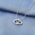 J. Rosee Women 925 Sterling Silver Double Heart Pendant Necklace Silver