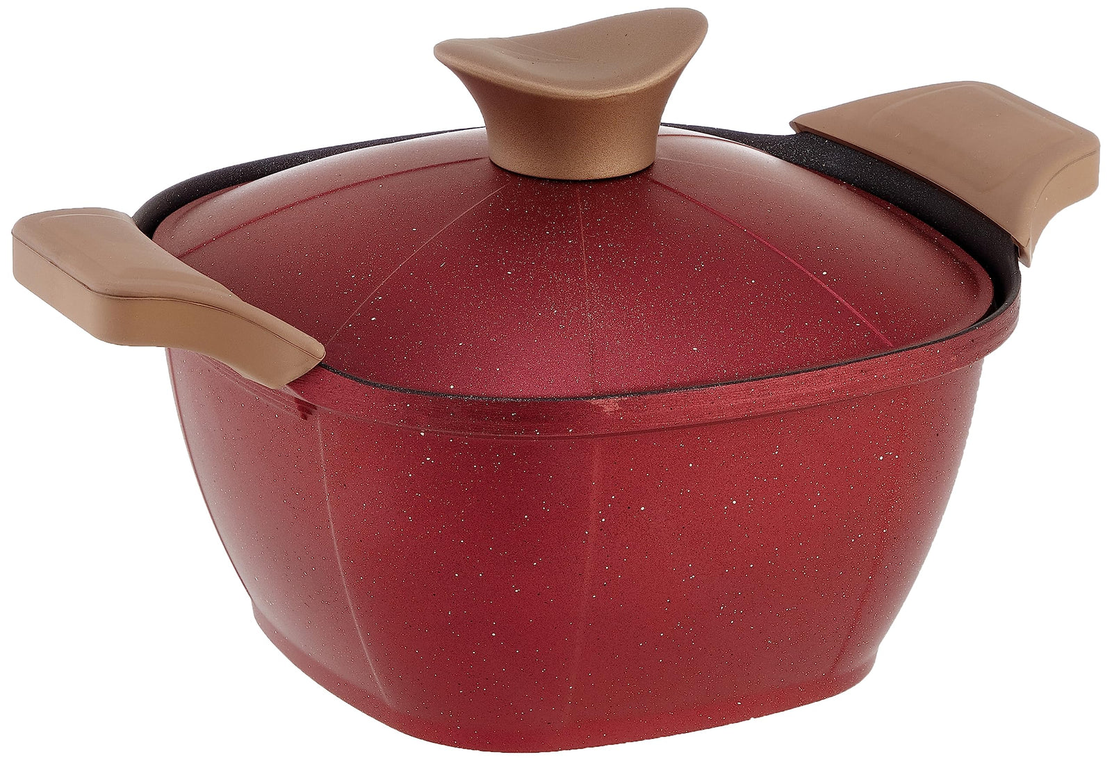 طقم جرانيت كوري بتصميم مربع9  قطع من نيو كلاين (4 حلل + طاسة قلي) صندوق تالف