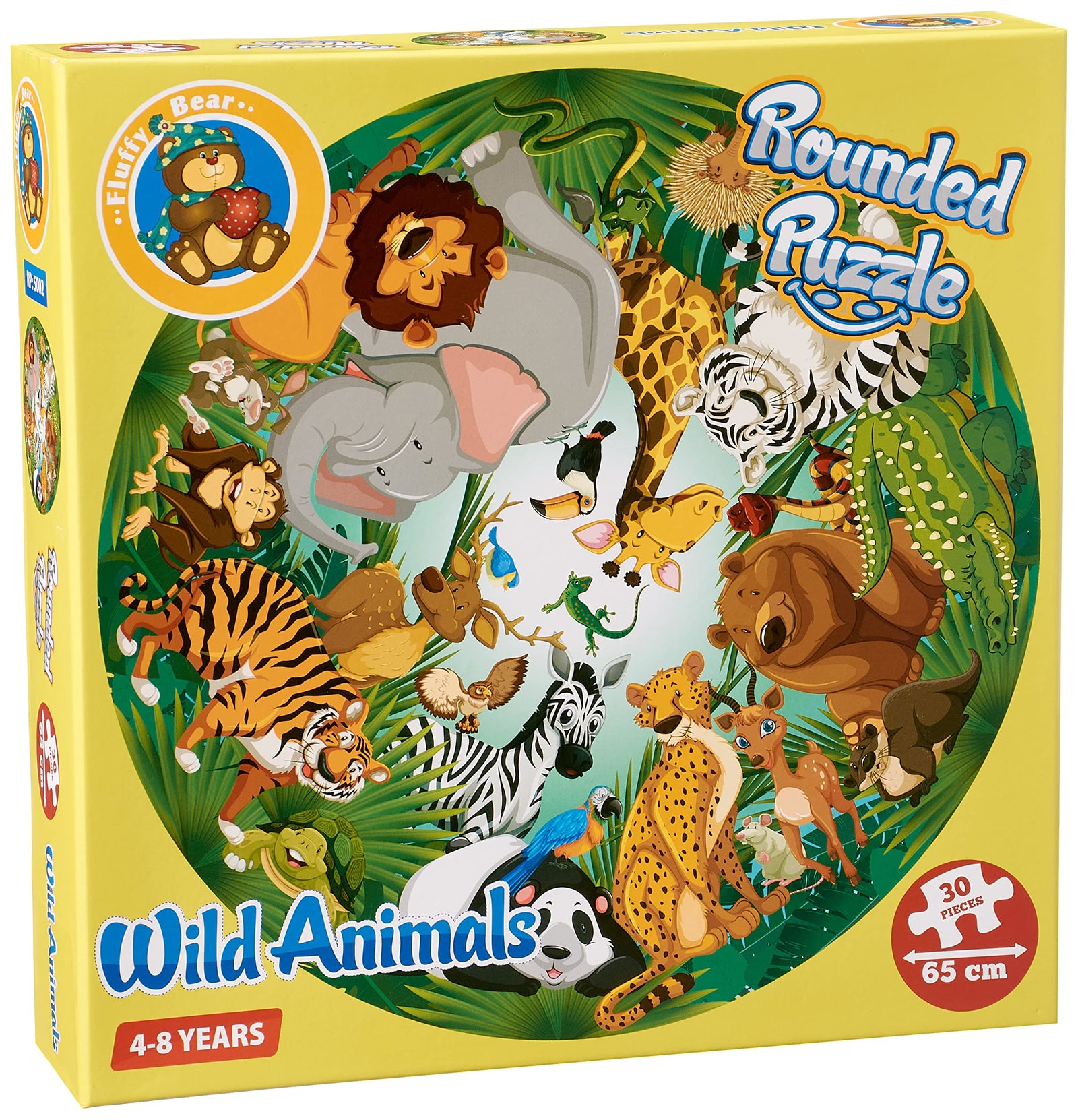 بازل دائري على شكل حيوانات برية من فلافي بير، 30 قطعة