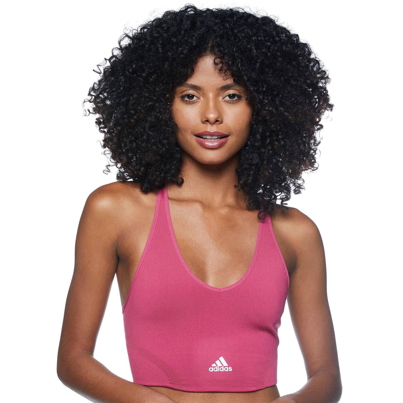 Adidas Women’s Aeroknit Designed 2 Move Seamless Workout Bra – Light Support