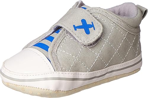 Mix and Max Boys' Airplane-Print Striped Low-Top Velcro-Strap Shoes