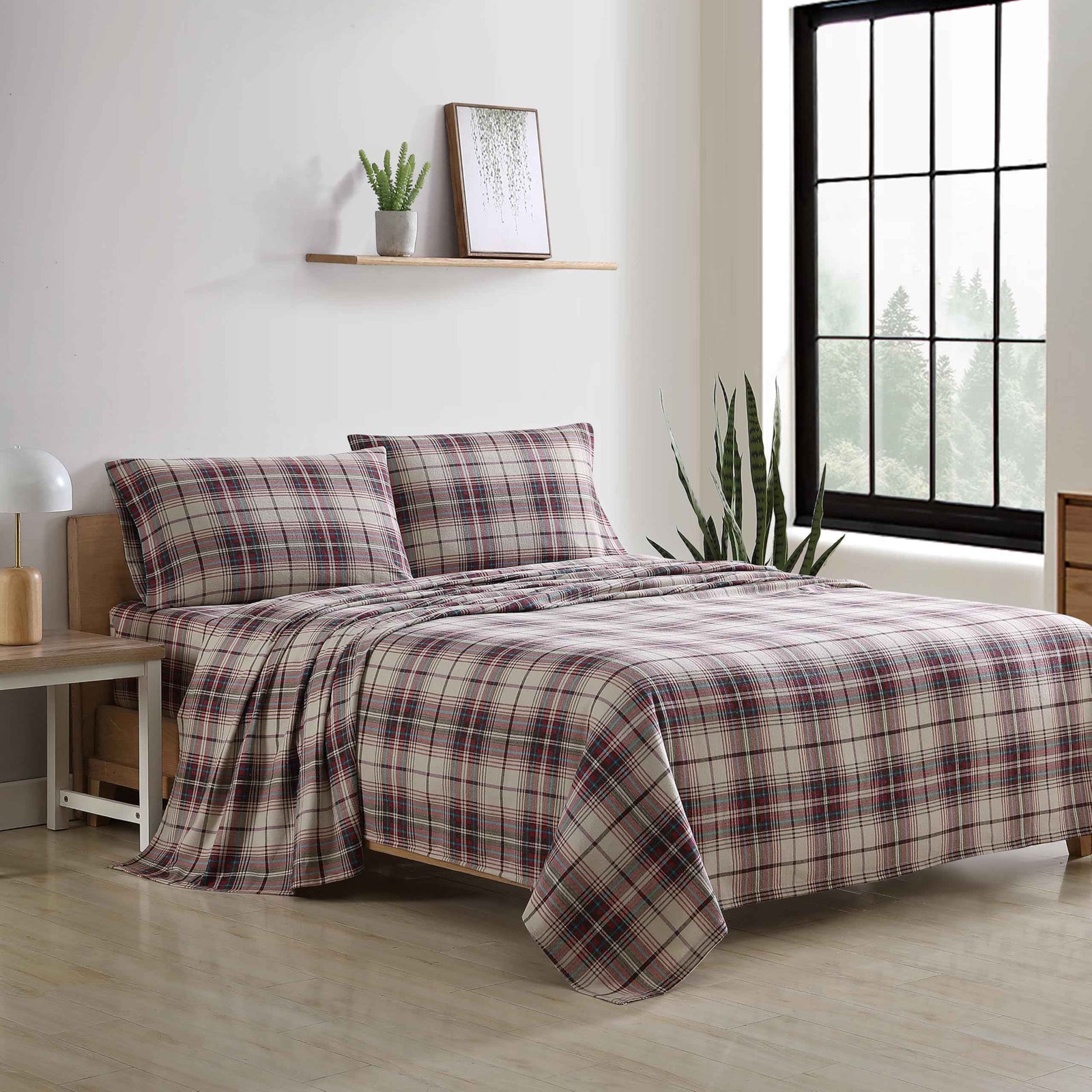 Eddie Bauer - Full Sheets, Cotton Flannel Bedding Set, Brushed for Extra Softness,
