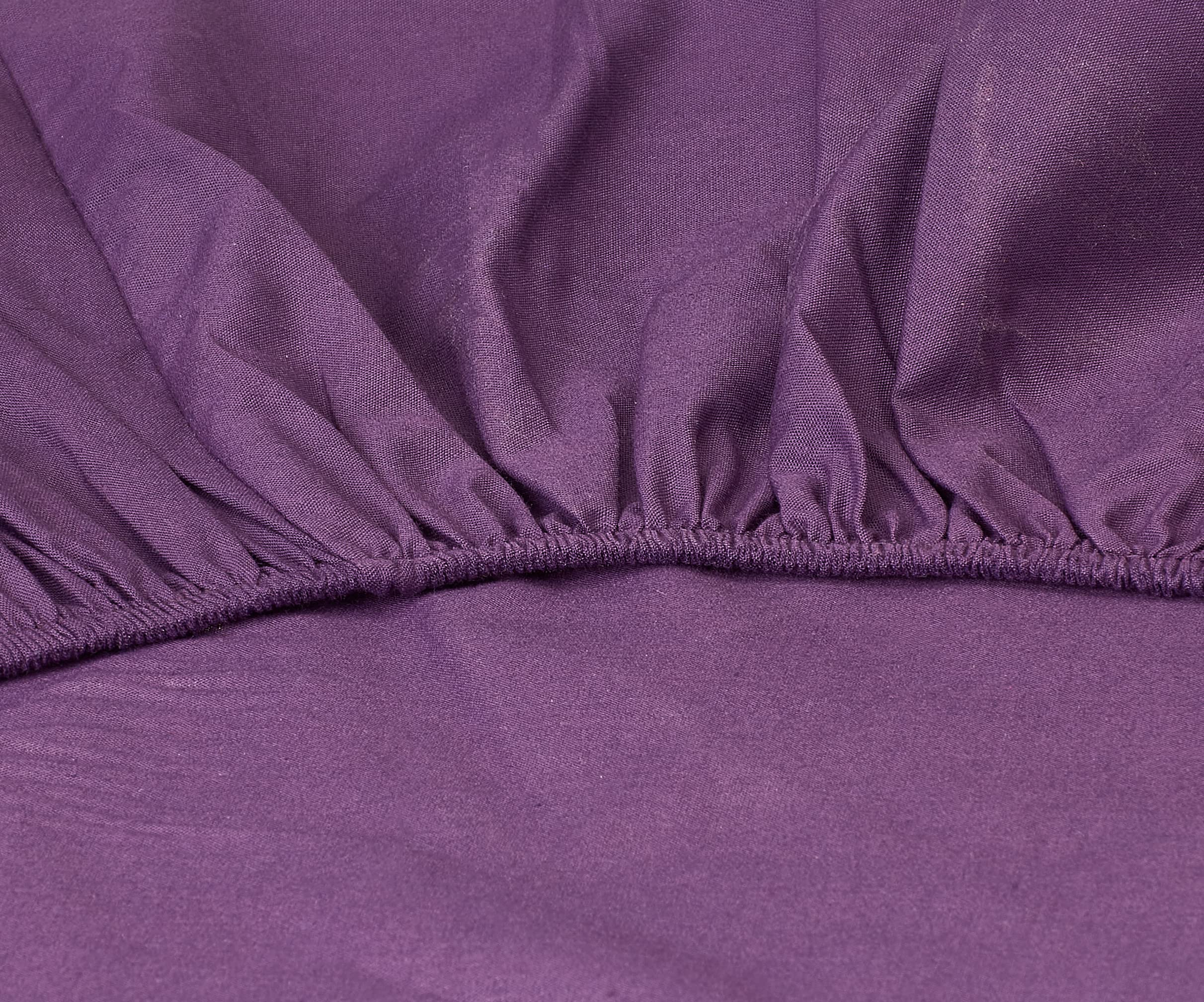 NICE HOME Fitting Bed Sheet Set - 2 Pillow Cases and 1 Bed Sheet - Size 200x200cm Dark Purple