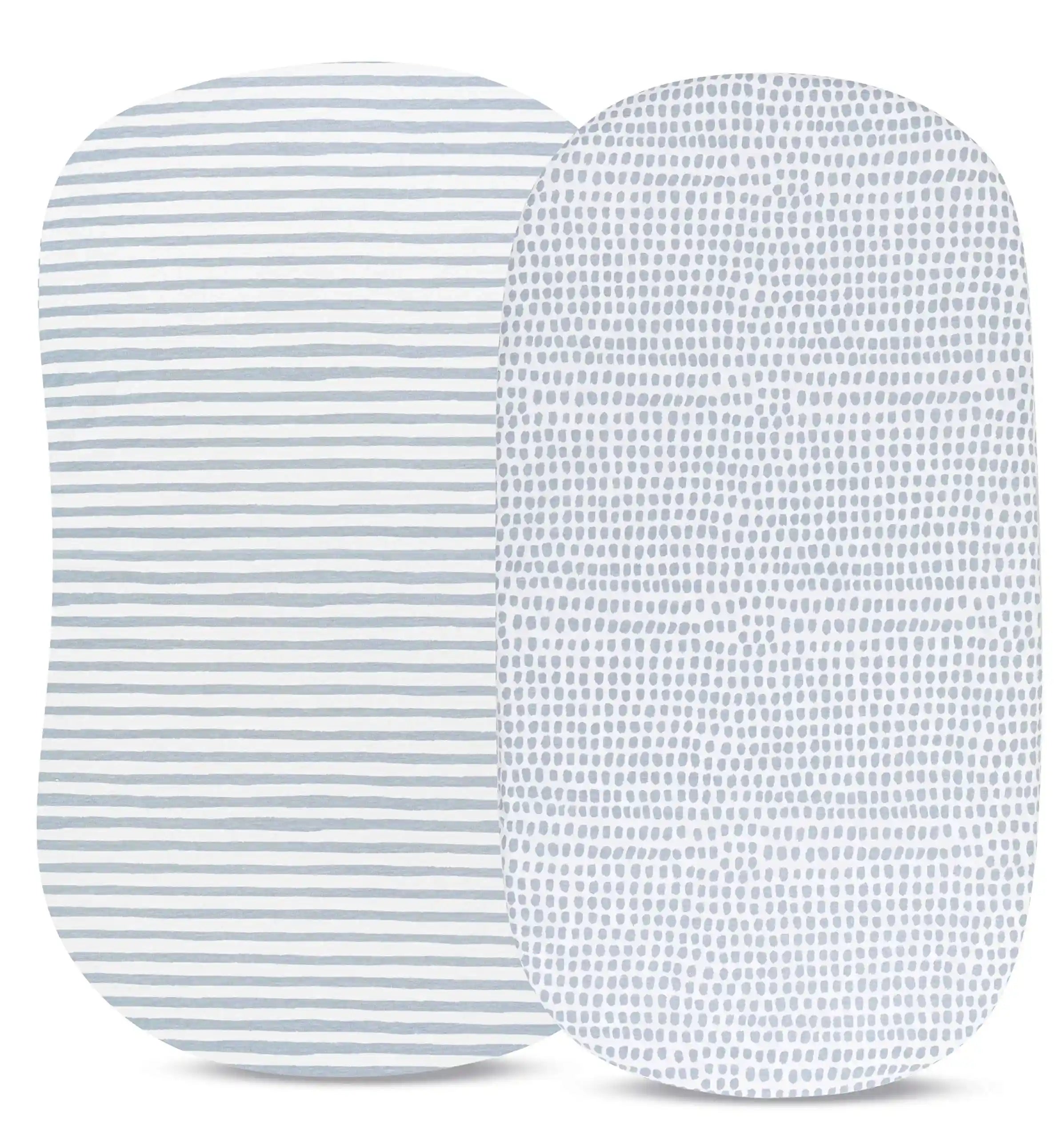 Ely’s & Co. Patent Pending Waterproof Bassinet Sheet 2-Pack Set for Baby Boy - 100% Cotton, Jersey Knit Cotton Sheets with Waterproof Lining