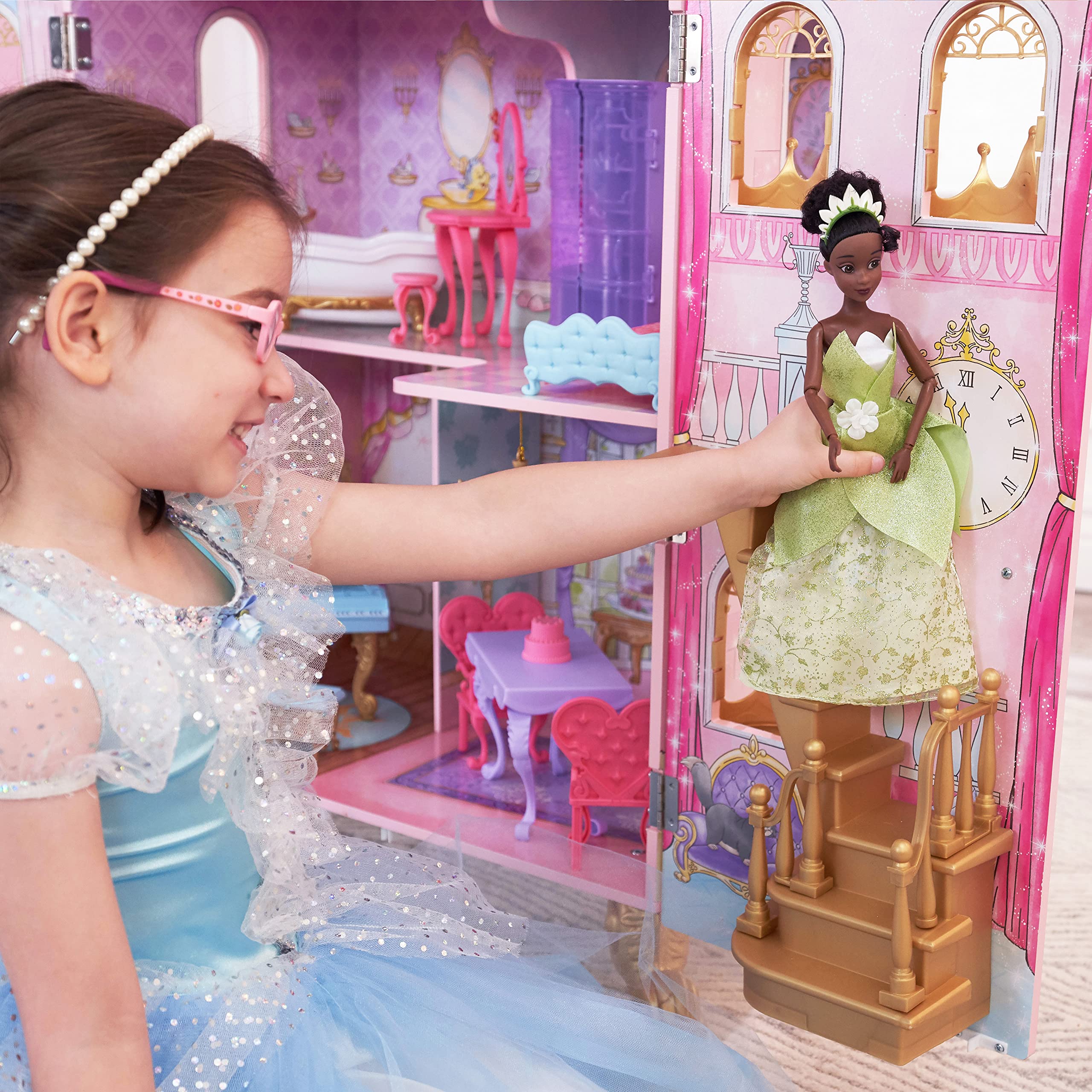 مجموعة ألعاب بيت الدمى ديزني برينسيس من KidKraft ، دمى بطول 30 سم، لعبة للأطفال من عمر 3 سنوات فما فوق مصممة للأطفال، 