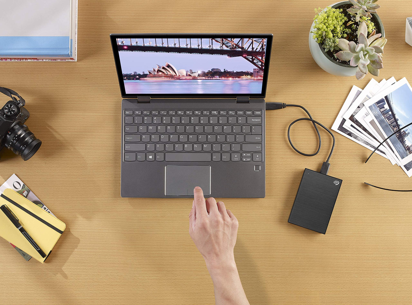 Seagate One Touch HDD with Password 1TB External Hard Drive – Black, for PC Laptop Mac and Chromebook, 6mo Mylio Photos and Dropbox, Rescue Service (STKY1000400)