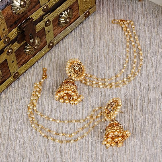 Shining Diva Fashion Women Earrings Gold Plated Pearl Elegant Jewelry – Safqqa Egypt
