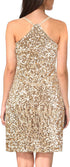 MANER Women Sequin Glitter Dress Adjustable Straps Gold Party Dress