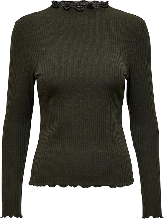 توب نسائي بأكمام طويلة وياقة مرتفعة من ONLY