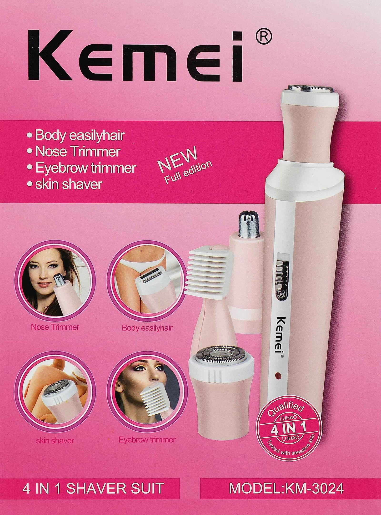 كيمي KM-3024 مزيل شعر متعدد الاستخدام 4 في 1 للرطب والجاف للنساء