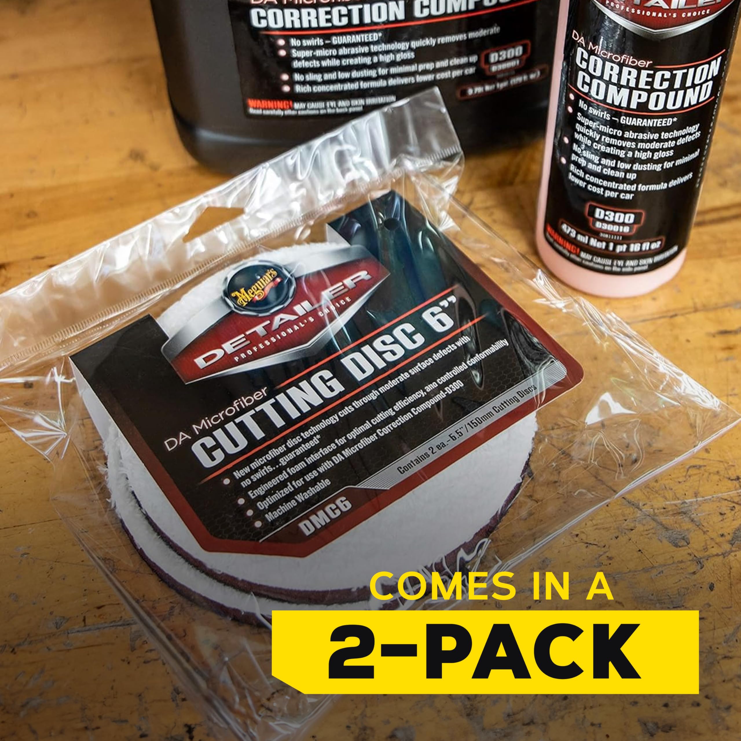 أقراص Meguiar's DA بقطر 6 بوصة من الألياف الدقيقة (طقم من 2) مصممة لتفاصيل السيارات للمحترفين والهواة. متوافقة مع أجهزة التلميع DA، تعمل هذه الأقراص على إزالة الخدوش المتوسطة، الدوامات، وعيوب الطلاء مع استعادة سطح أملس وخالٍ من العيوب.