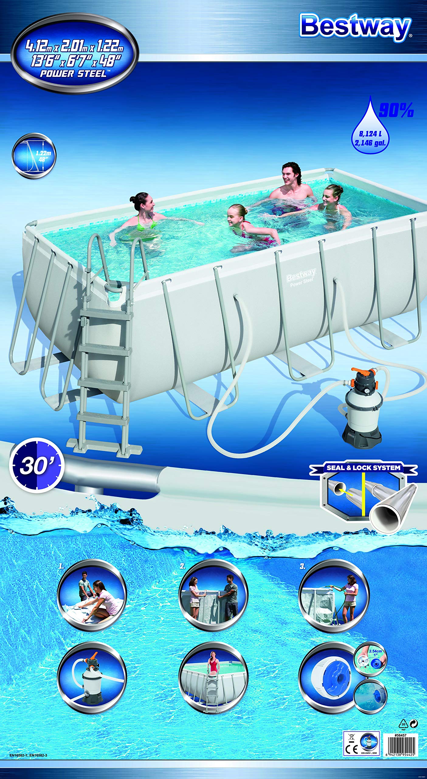 Bestway Power Steel Pool Set – 412×201×122 cm