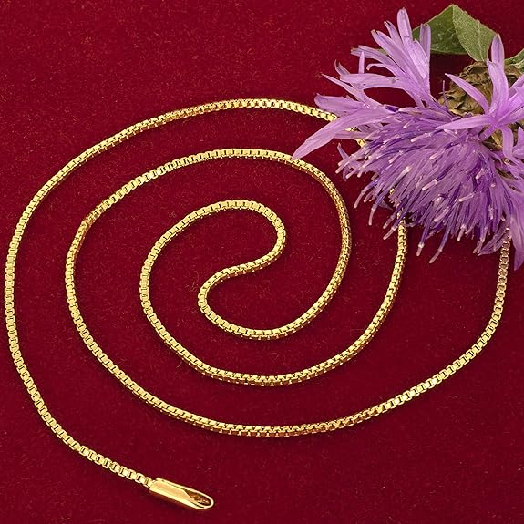 سلسلة ذهبية LIFETIME JEWELRY تصميم Box Chain – مطلية ذهب عيار 24 للرجال والنساء – Safqqa Egypt