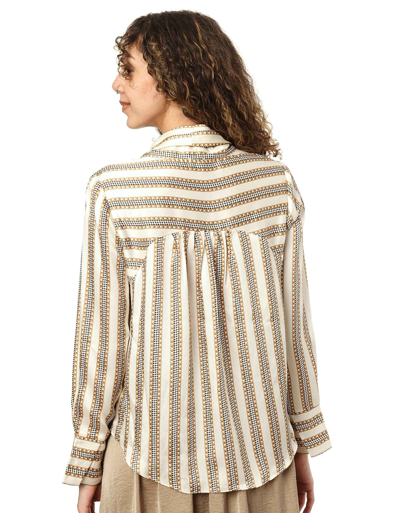 Elle Round Hem Long Sleeves Blouses for Women - Safqqa Egypt