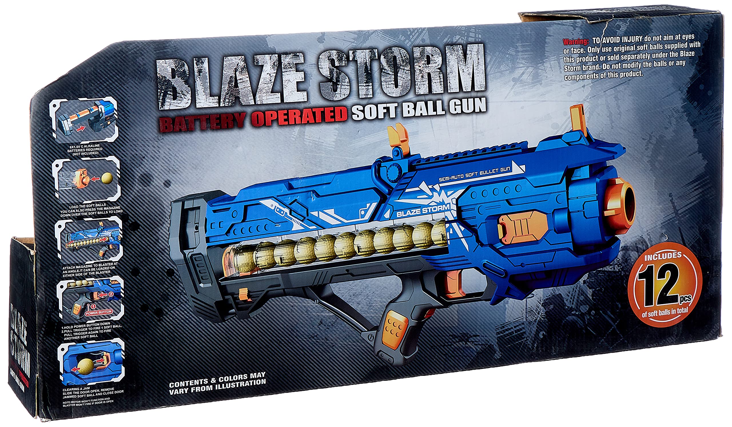 مسدس الكرات اللينة Blaze Storm اليدوي للأطفال من Zecong Toys - متعدد الألوان