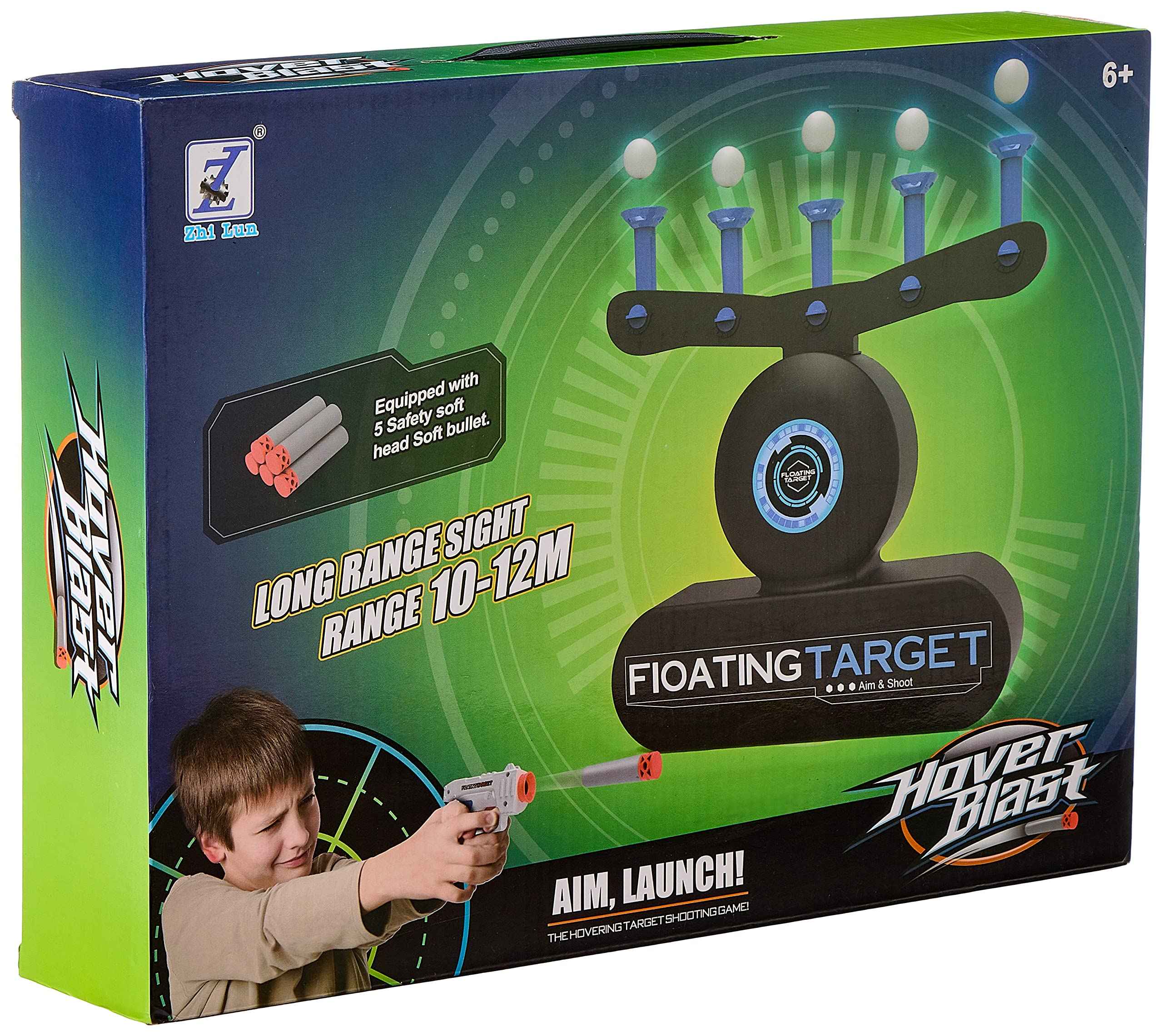 Floating target game with soft bullet for boys, 5 bullets