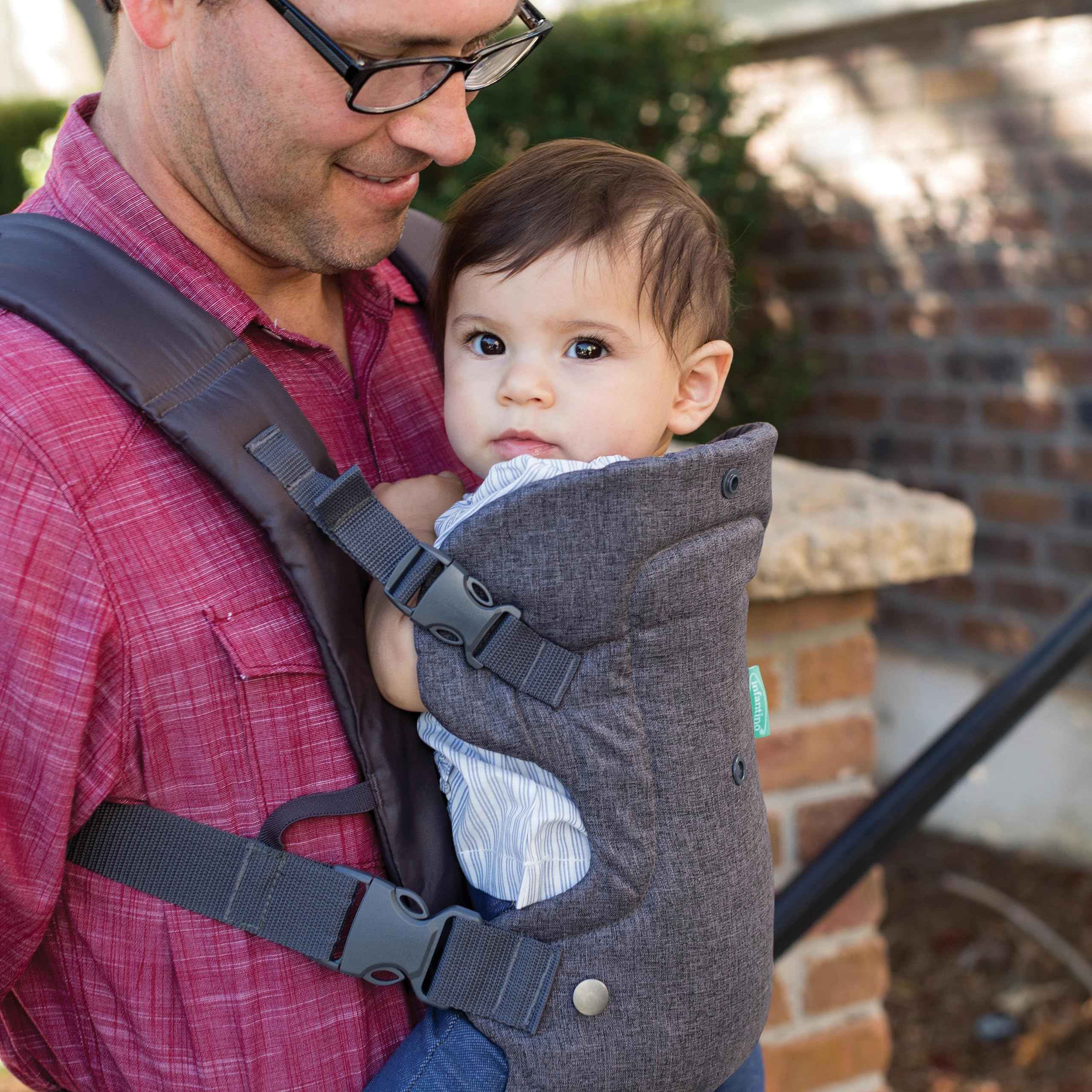 Infantino 4-in-1 Baby Carrier - Ergonomic, Convertible, Face-in and Face-Out Front and Back Baby Carrier for Newborn to Toddler 3,6-14,5kg, Grey