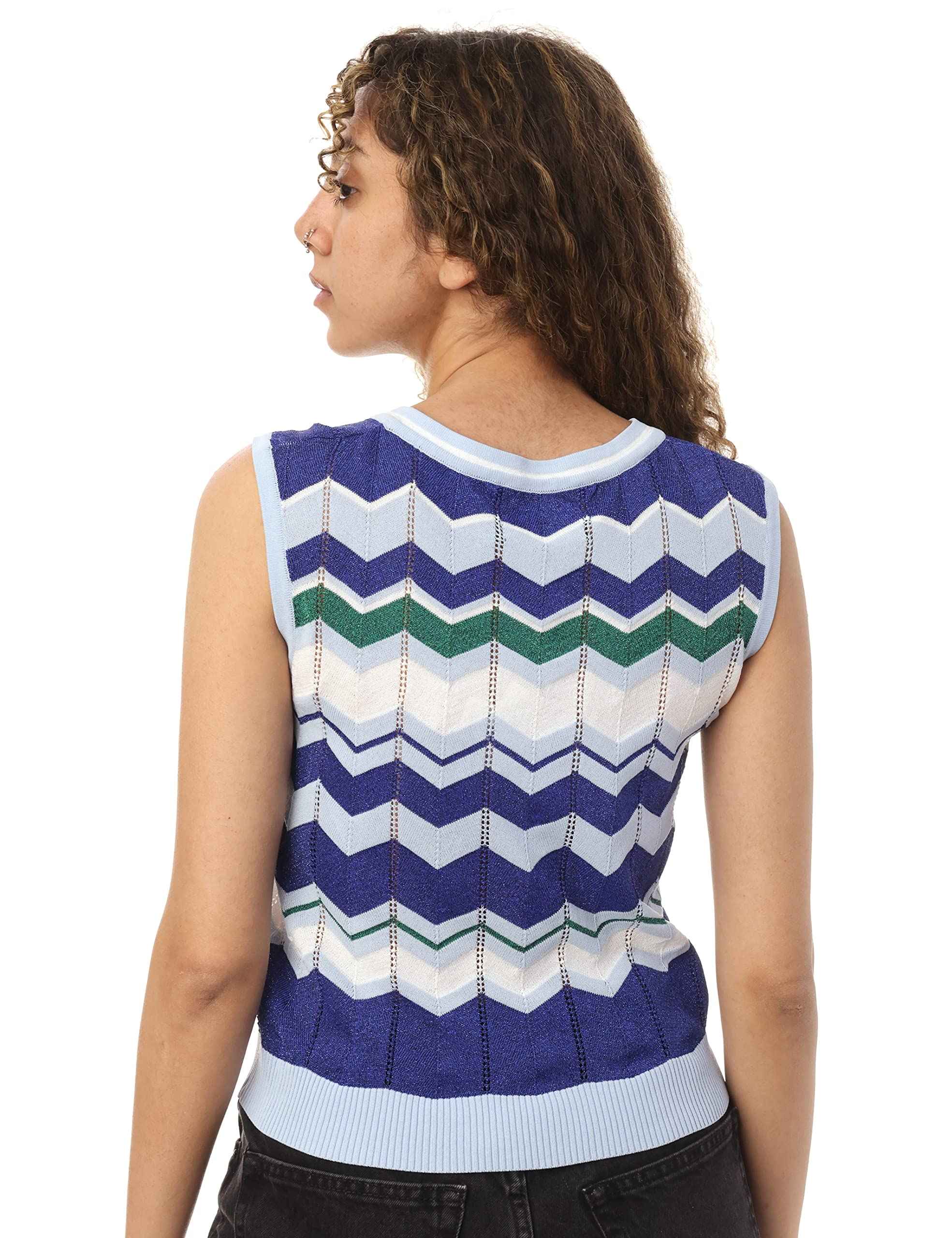 Elle Blouses For Womens SLeeveless V-Neck Patterned Top for Women - Safqqa Egypt