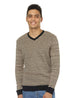 Men’s Striped V-Neck Long Sleeve Top - Safqqa