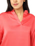 Splash Blouse With Silk Touch For Women,Easy to pair with skirts, trousers, or jeans for versatile styling.