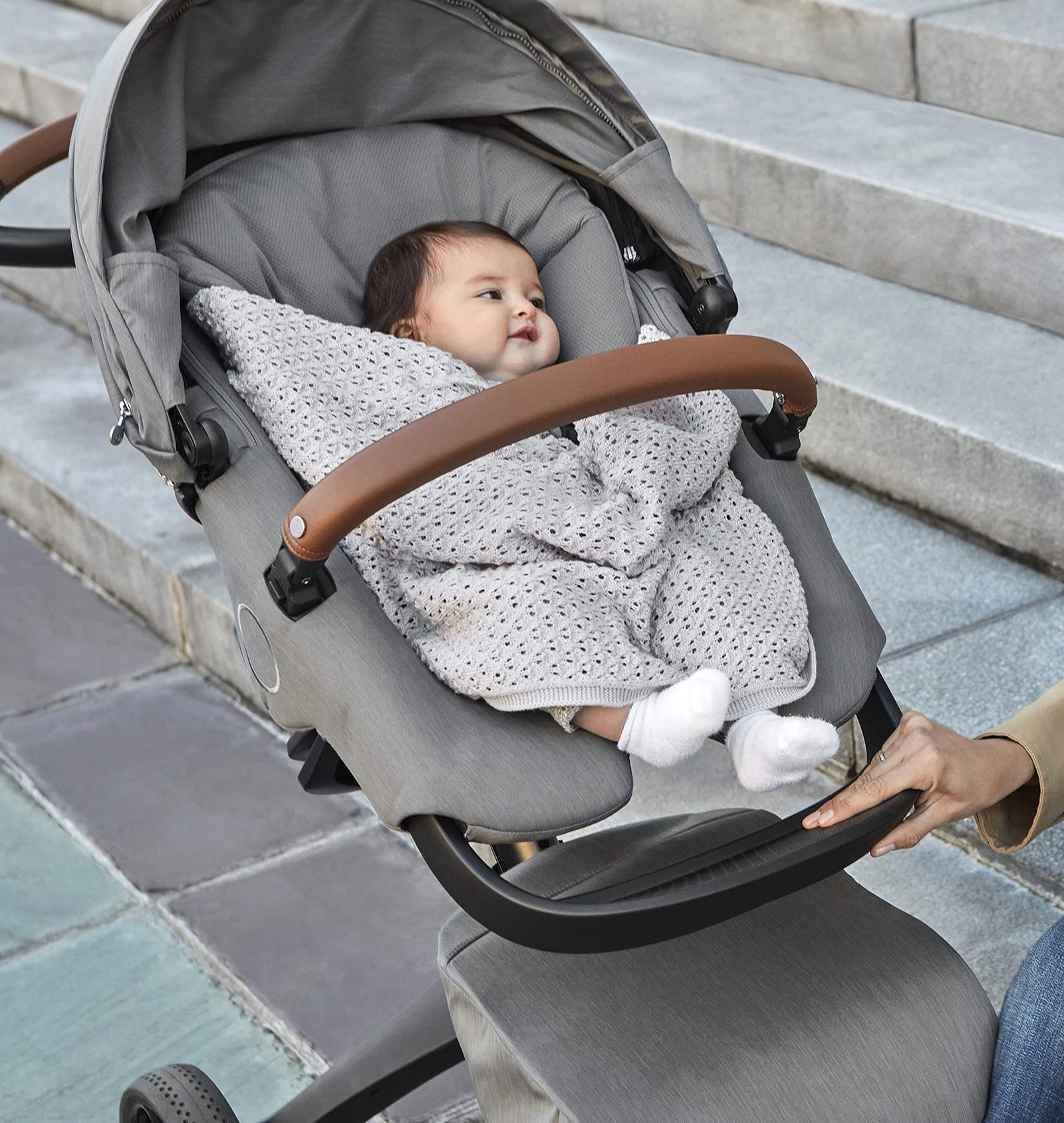 عربة أطفال Stokke Xplory X – فاخرة، رمادي حديث