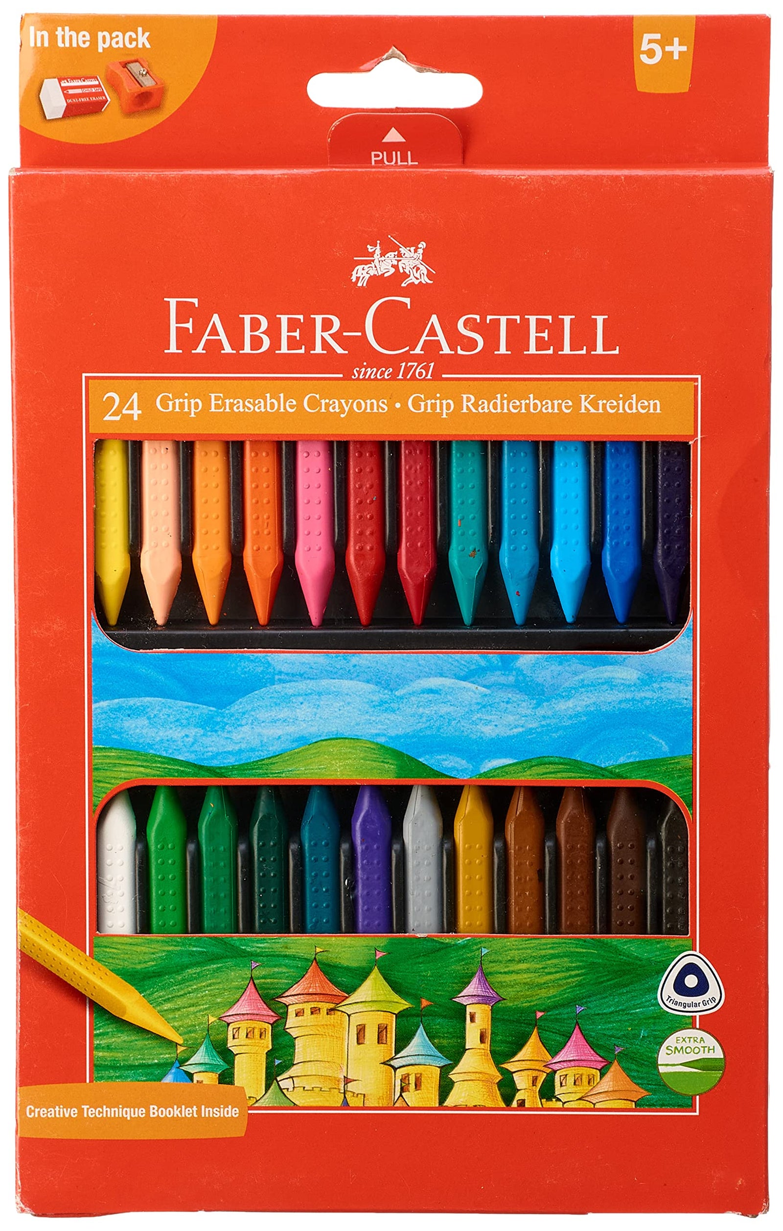 Faber-Castell Faber castell grip erasable triangular crayons - pack of 24