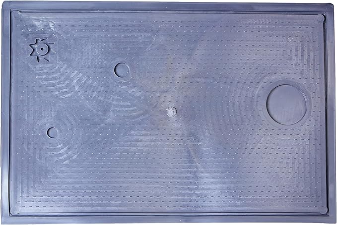 سجادة باب NOVA بنقشة أزهار الصيف، رمادي مضاد للبكتيريا 40x60 سم