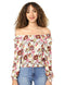 Splash Long Sleeves Patterned Cropped Top for Women - Safqqa Egypt