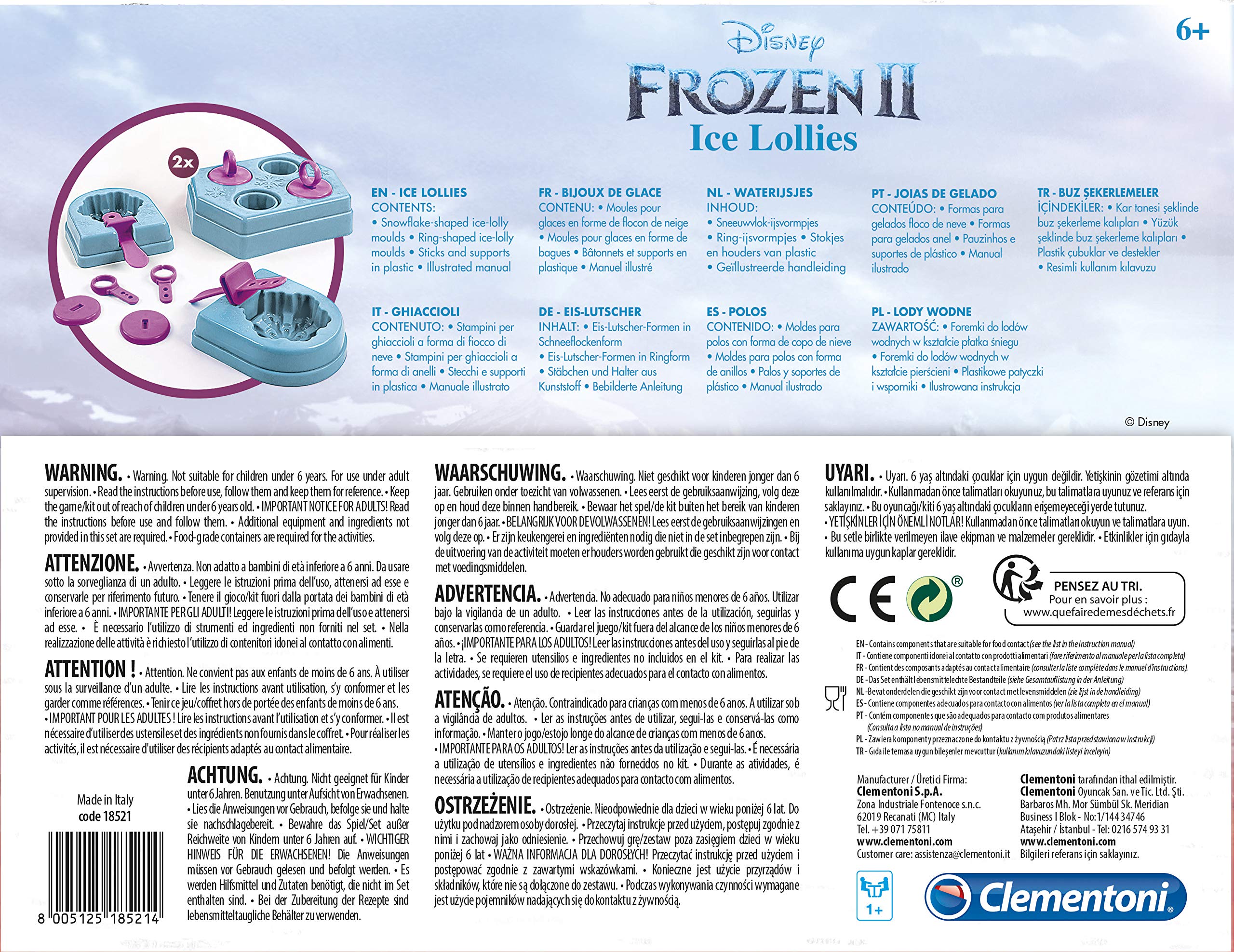 Clementoni 18521 clementoni-18521-disney frozen 2 lolly-made in italy-art and craft for kids from 6 years and older-ice cream make