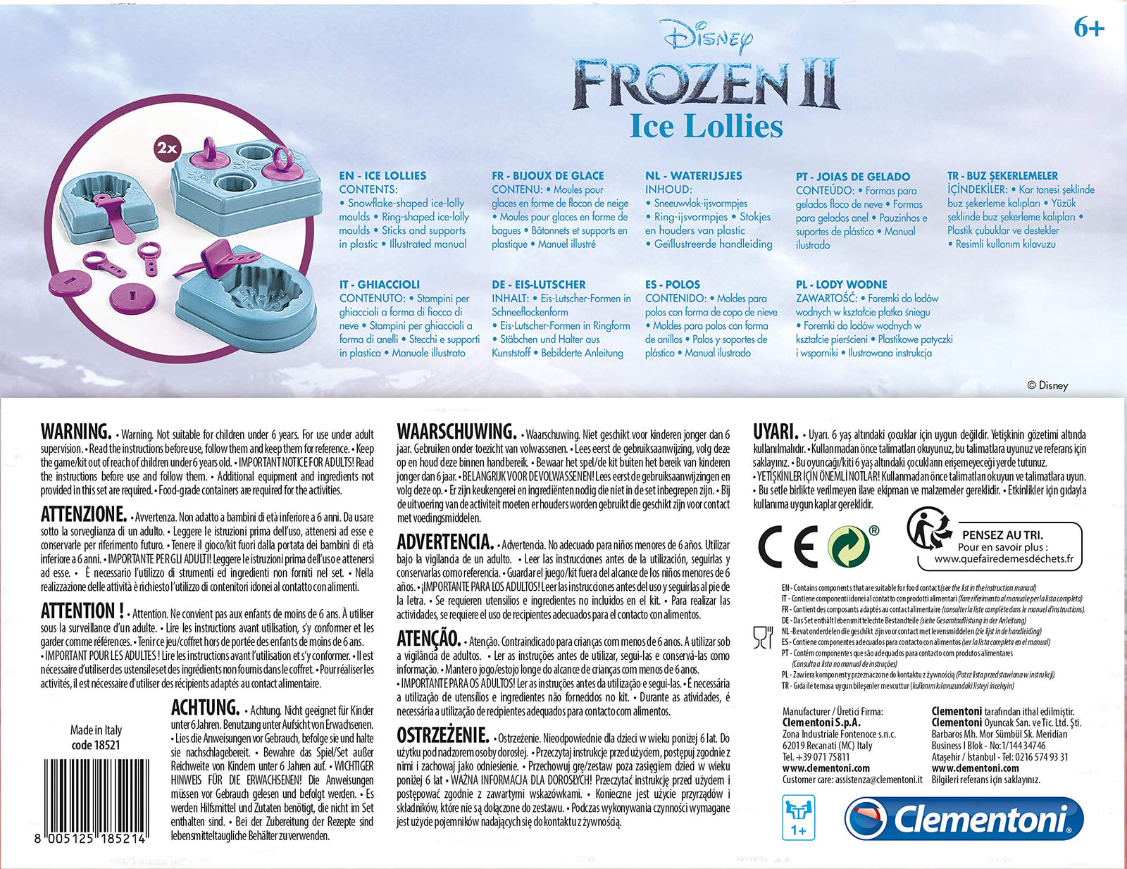 Clementoni 18521 clementoni-18521-disney frozen 2 lolly-made in italy-art and craft for kids from 6 years and older-ice cream make