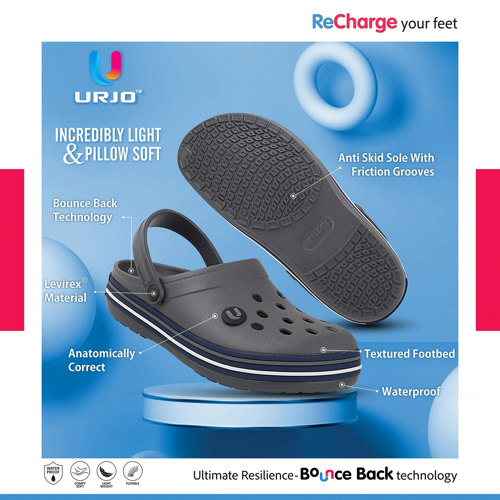 URJO Men’s Skipper Slippers – Lightweight Comfortable Everyday Slides