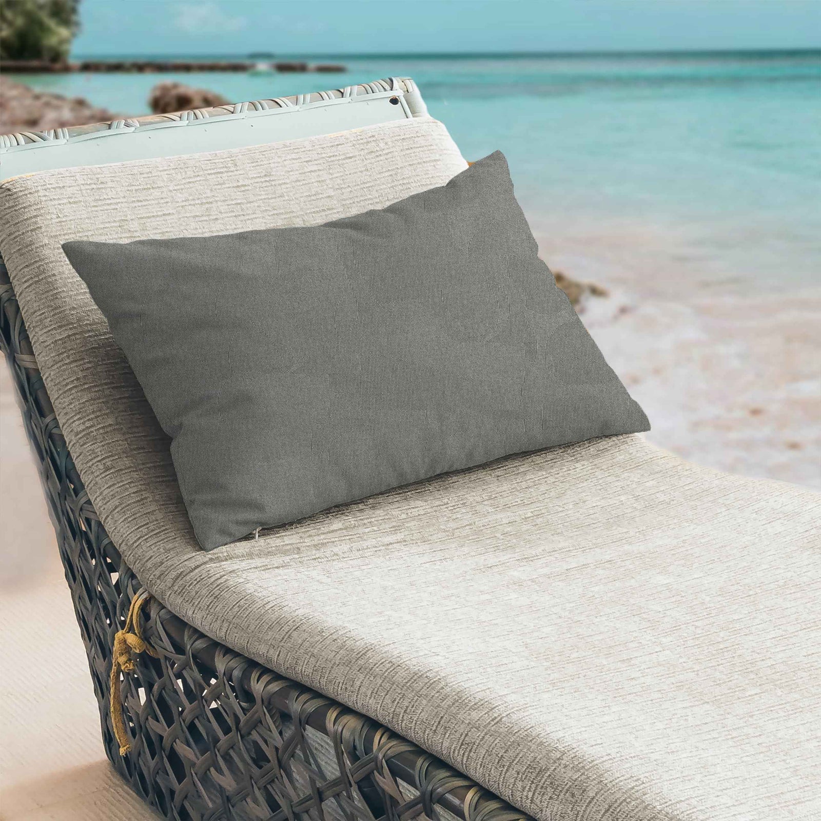 Home N Décor CORP 2501 (10) Waterproof Outdoor Throw Billow Cushion 3-Pieces, 125 cm Length x 50 cm Width x 8 cm Height, Cadet Gray
