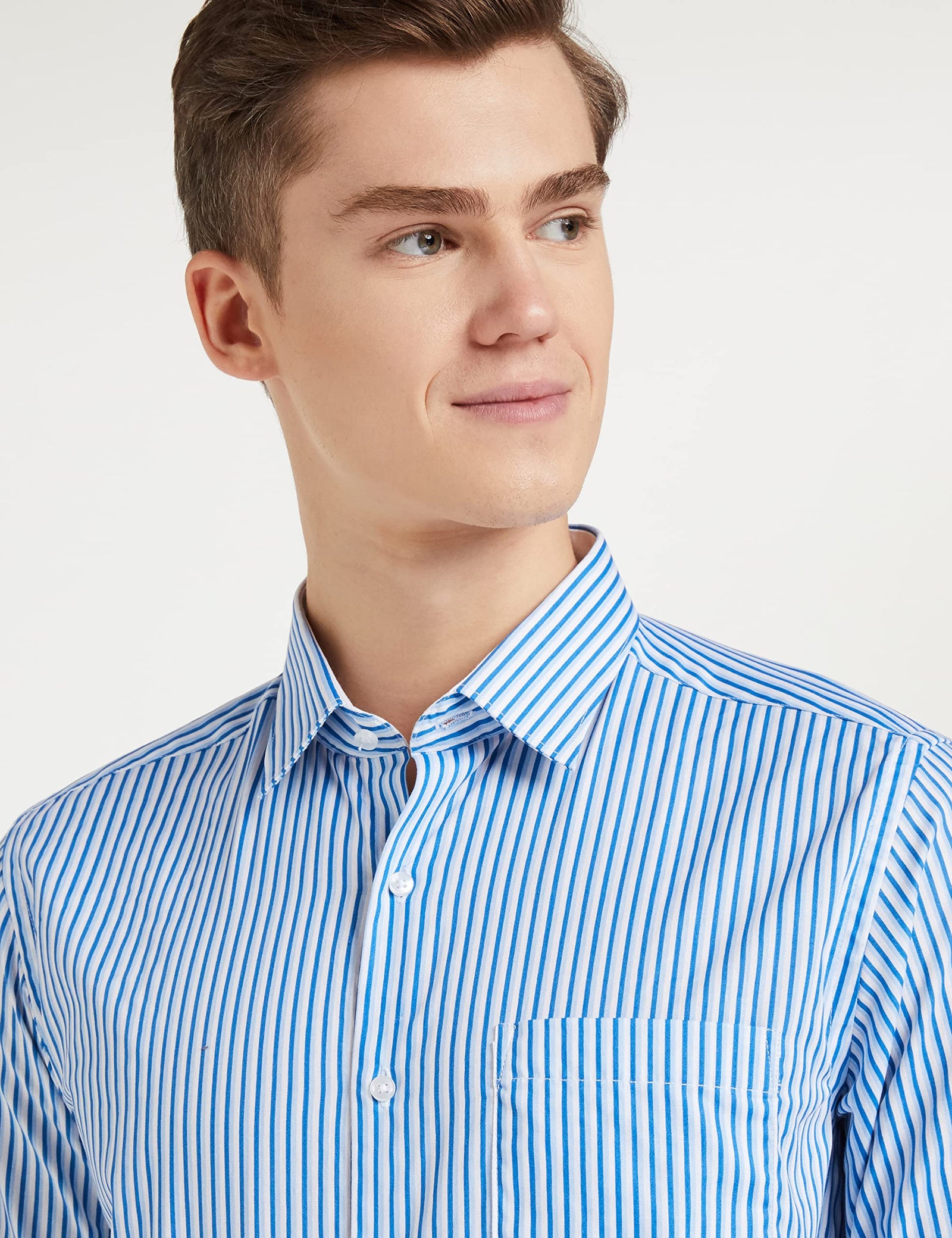 Diverse Men's Striped Regular Fit Cotton Formal Shirt