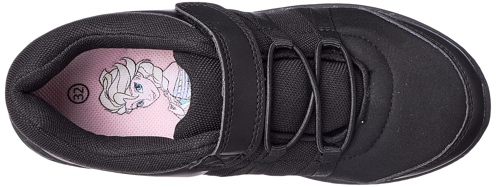 Leomil Elsa Print Front Elastic Lace Detail Velcro Closure School Shoes for Girls