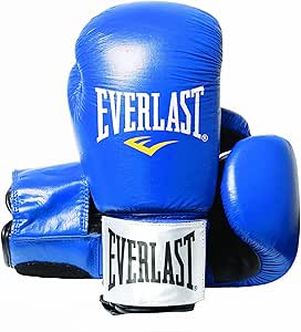 MMA Professional Competition Training Boxing Gloves by Everlast - Blue/Black, 8 oz