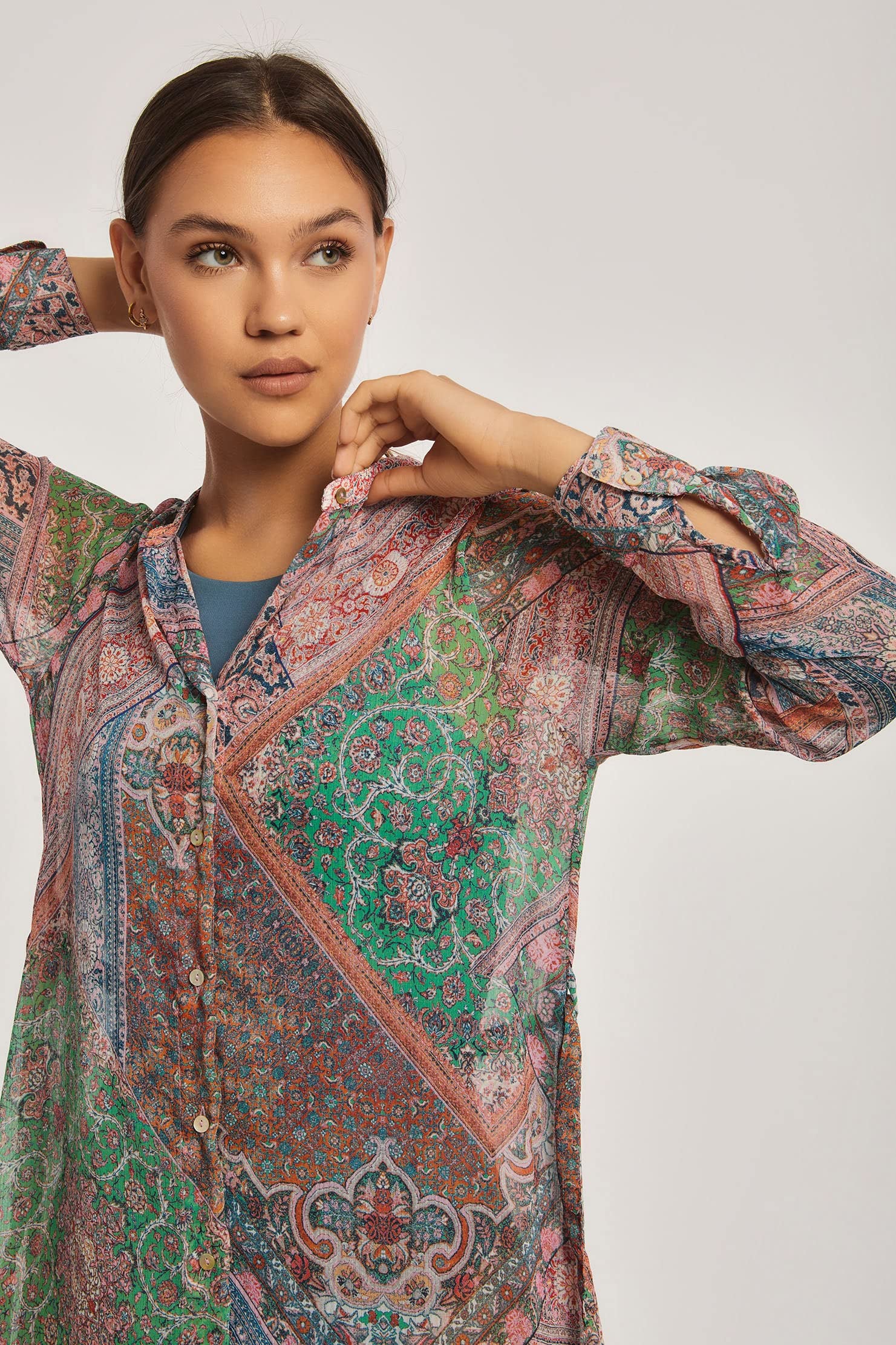 Dalydress womens Printed Shirt Dress 240-102-3010-96 Dress