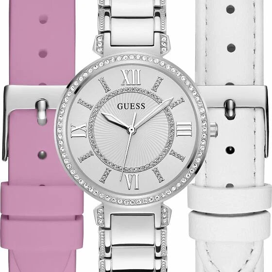 GUESS Montage Women’s Quartz Watch – Silver Dial & Stainless Steel Strap