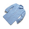 Mens Cotton Lightweight Long Sleeve Fit Button Down Collar Plaid Shirt-Baby Blue - Safqqa