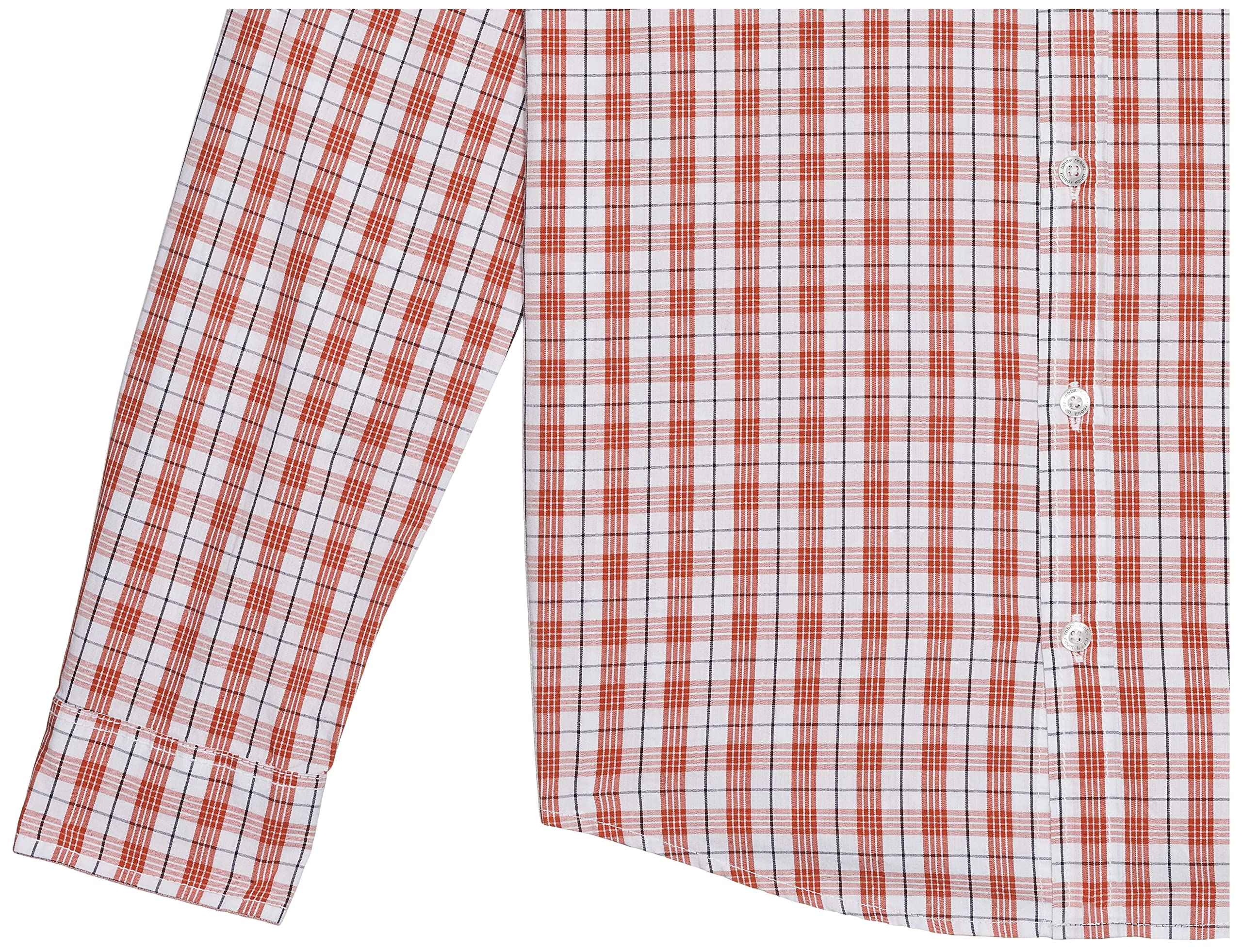 قميص رجالي أحمر بأكمام طويلة بطبعة من وايت رابيت – إطلالة عصرية وكاجوال