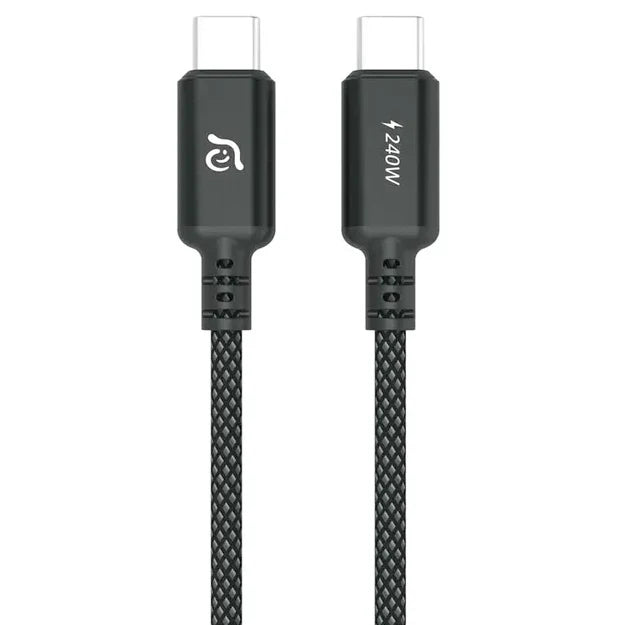 كابل شحن ADAM ELEMENTS CASA C200 USB-C إلى USB-C – 100 واط – أسود