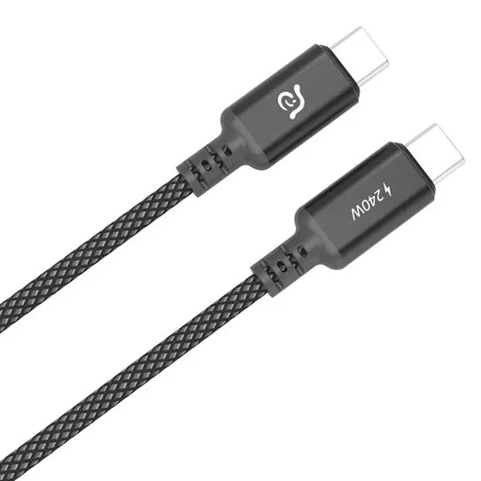 كابل شحن ADAM ELEMENTS CASA C200 USB-C إلى USB-C – 100 واط – أسود