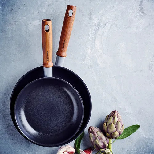 GreenPan Mayflower Pro Non-Stick 20cm, 24cm Frying Pans & Slotted Turner 3pc Set Charcoal Grey - Safqqa Egypt